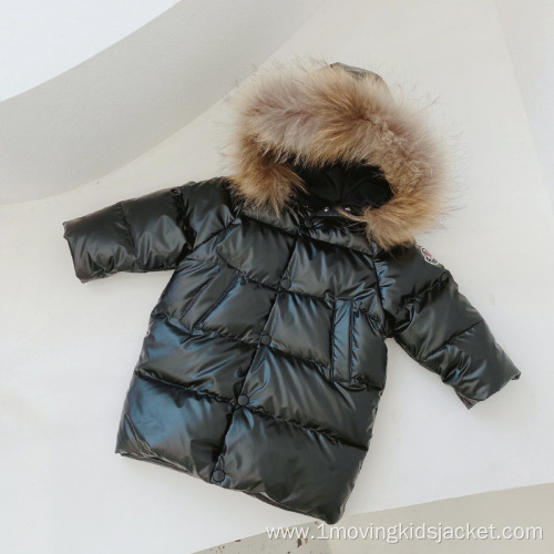 Children's Down Jacket With Big Fur Collar